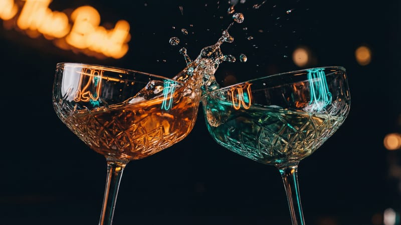 Couple enjoying romantic date night with Drink or Dare game