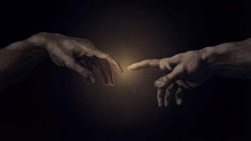 Couple rediscovering physical connection through touch