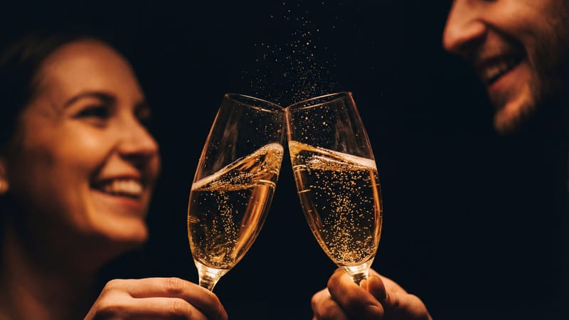 Couple laughing together during intimate moment