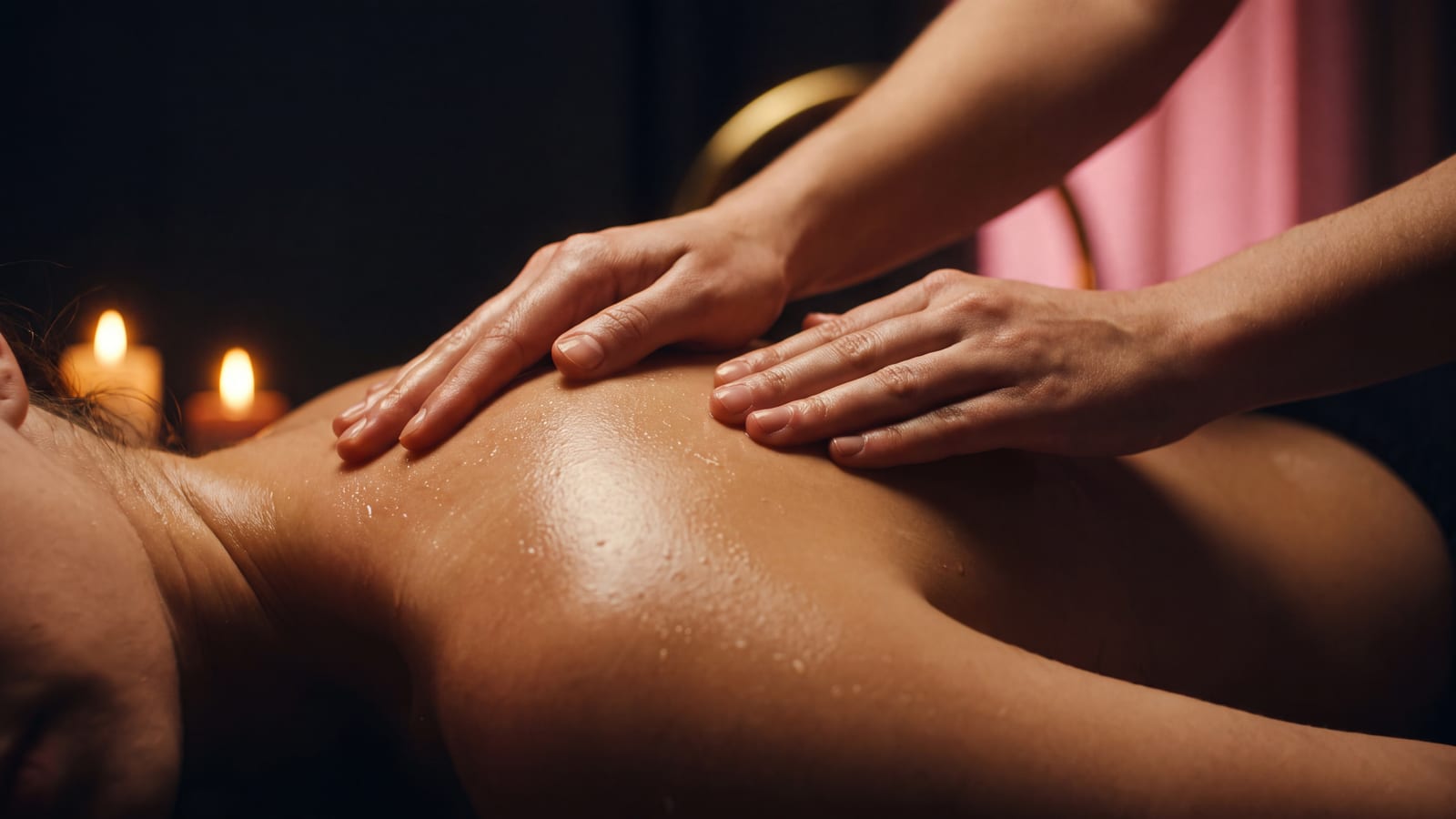 Paar bei einer langsamen, präsenten erotischen Massage